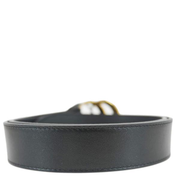 GUCCI GG Buckle Leather Belt Black 414515 Size 75.30