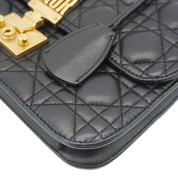 CHRISTIAN DIOR Dioraddict Quilted Lambskin Leather Crossbody Bag Black