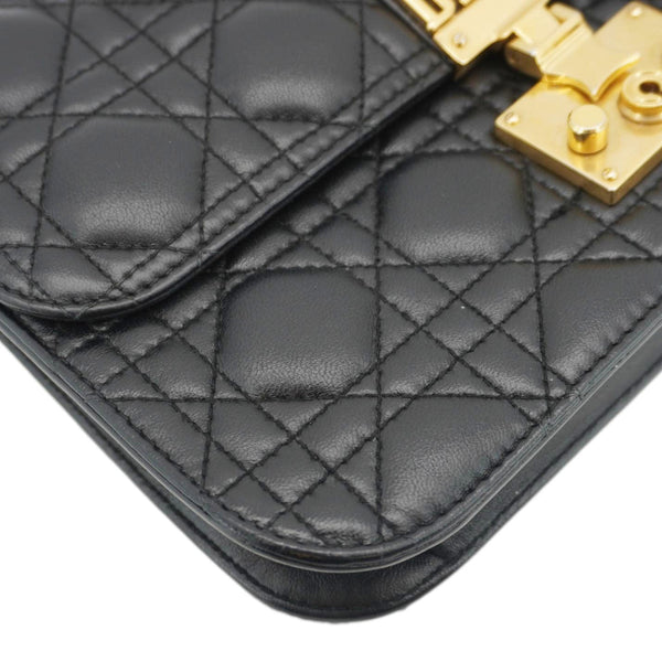 CHRISTIAN DIOR Dioraddict Quilted Lambskin Leather Crossbody Bag Black