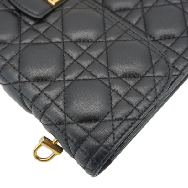 CHRISTIAN DIOR Dioraddict Quilted Lambskin Leather Crossbody Bag Black