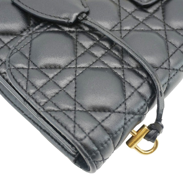 CHRISTIAN DIOR Dioraddict Quilted Lambskin Leather Crossbody Bag Black