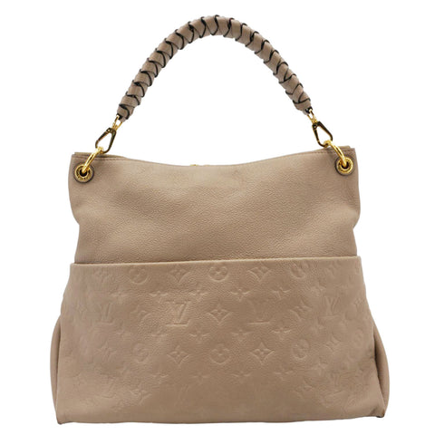 LOUIS VUITTON Maida Monogram Empreinte Leather Hobo Shoulder Bag Dune