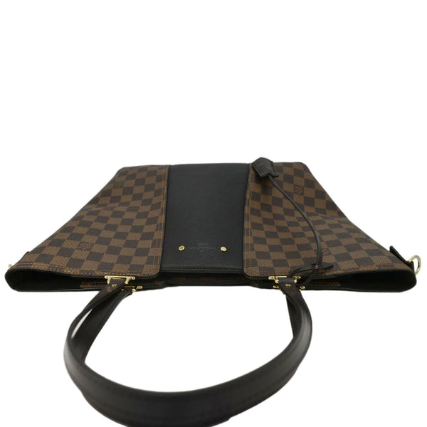 LOUIS VUITTON Jersey Damier Ebene Tote Shoulder Bag Brown