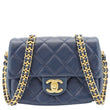 CHANEL Soul Flap Caviar Leather Chain Crossbody Bag Blue