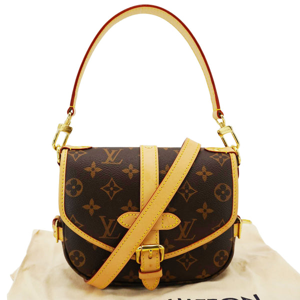 LOUIS VUITTON Saumur BB Monogram Canvas Crossbody Bag Brown