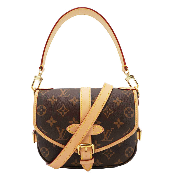 LOUIS VUITTON Saumur BB Monogram Canvas Crossbody Bag Brown