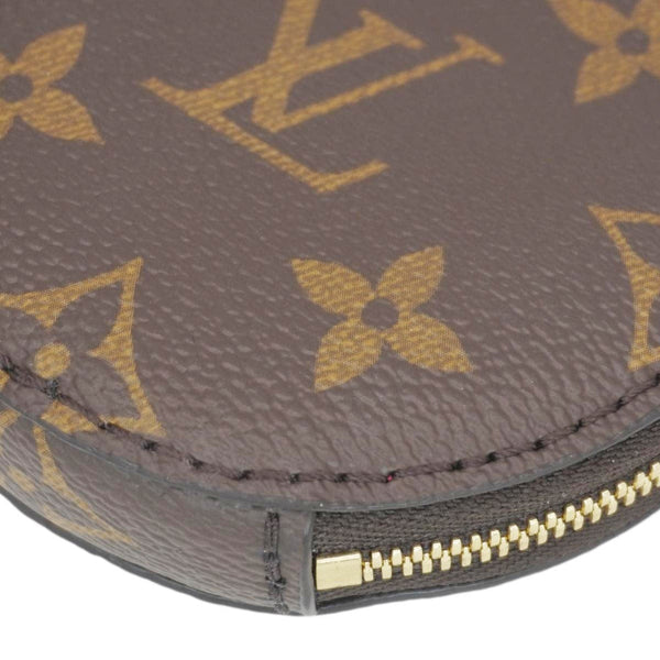 LOUIS VUITTON Monogram Canvas Round Zipped Coin Purse Brown