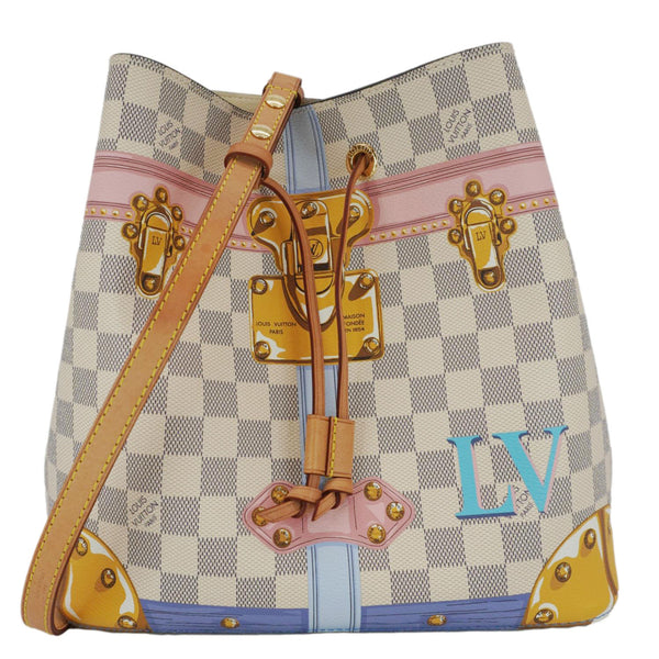 LOUIS VUITTON Neonoe Summer Trunks Damier Azur Crossbody Bag White