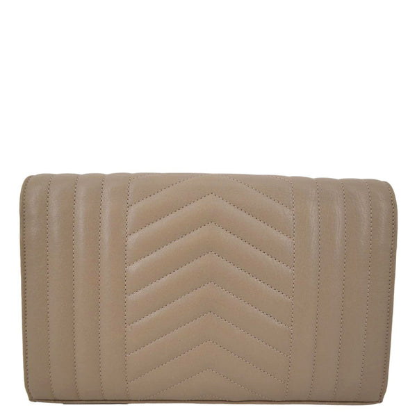 YVES SAINT LAURENT WOC Mixed Matelasse Leather Wallet Dark Beige