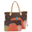 LOUIS VUITTON LV X YK Kusama Neverfull Pumpkin Monogram Canvas Tote Bag Brown