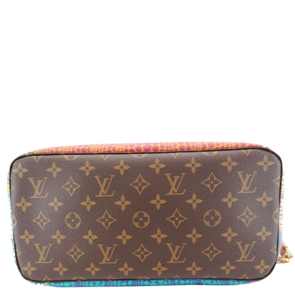 LOUIS VUITTON LV X YK Kusama Neverfull Pumpkin Monogram Canvas Tote Bag Brown