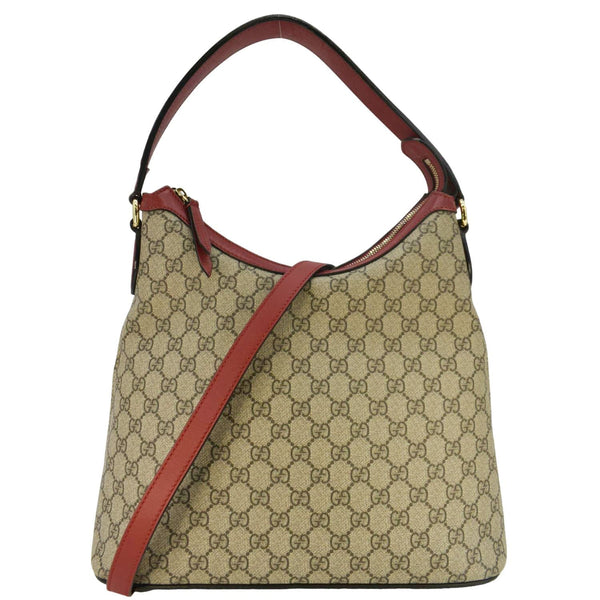 GUCCI Linea A Supreme Canvas Hobo Shoulder Bag Beige 414930