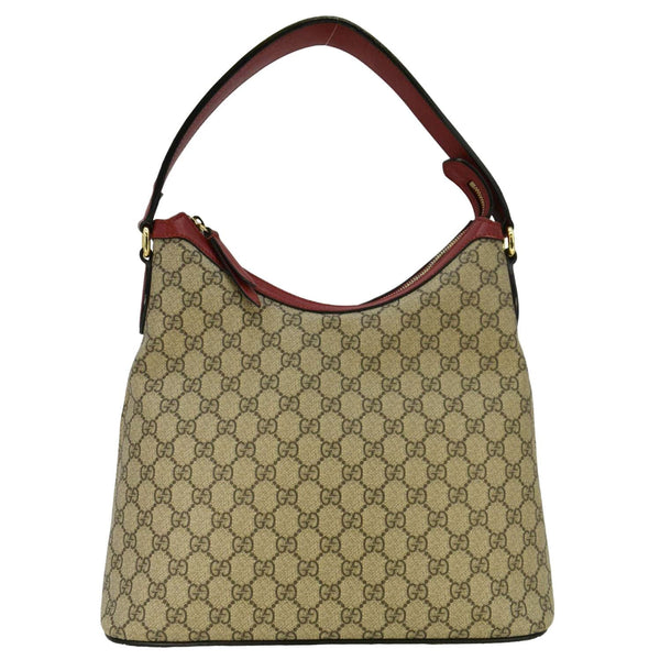 GUCCI Linea A Supreme Canvas Hobo Shoulder Bag Beige 414930