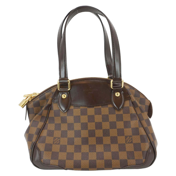 LOUIS VUITTON Verona PM Damier Ebene Satchel Bag Brown