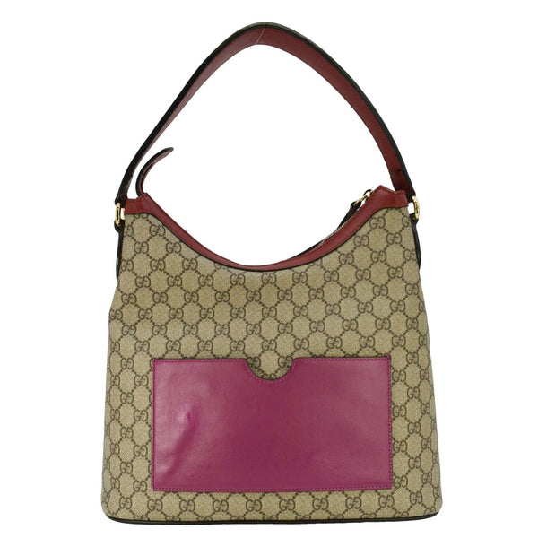 GUCCI Linea A Supreme Canvas Hobo Shoulder Bag Beige 414930