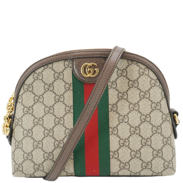 GUCCI Ophidia Small Rounded Top GG Supreme Canvas Shoulder Bag Beige 499621