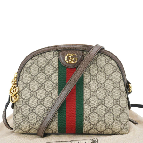 GUCCI Ophidia Small Rounded Top GG Supreme Canvas Shoulder Bag Beige 499621