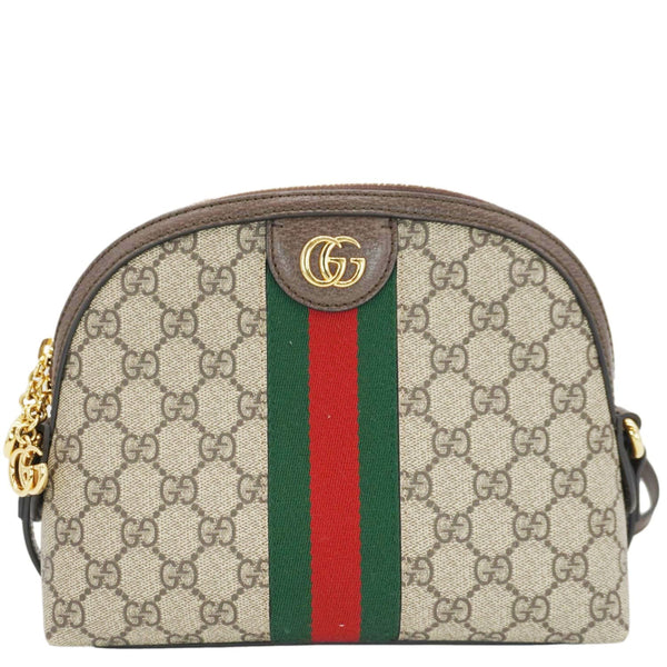 GUCCI Ophidia Small Rounded Top GG Supreme Canvas Shoulder Bag Beige 499621