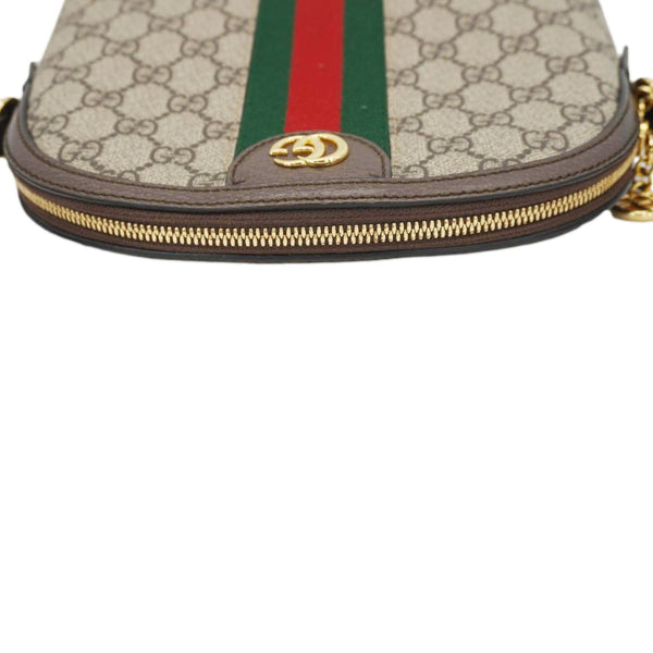 GUCCI Ophidia Small Rounded Top GG Supreme Canvas Shoulder Bag Beige 499621