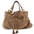 LOUIS VUITTON Irene Monogram Suede Hobo Bag Brown