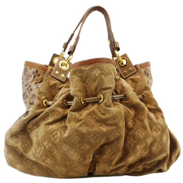 LOUIS VUITTON Irene Monogram Suede Hobo Bag Brown