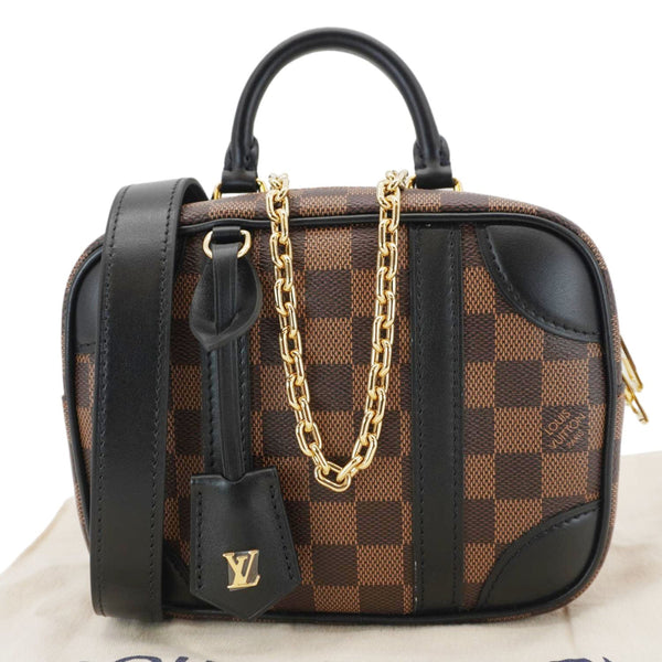 LOUIS VUITTON Valisette Souple BB Damier Ebene Shoulder Bag Black