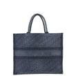 CHRISTIAN DIOR Book Oblique Denim Jacquard Denim Blue Tote Bag front look