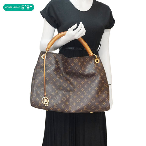 LOUIS VUITTON Artsy MM Monogram Canvas Hobo Bag Brown