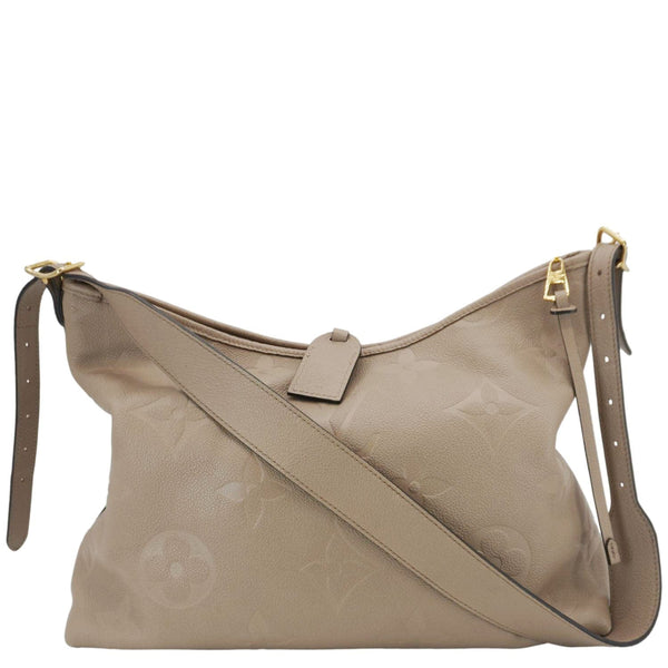 LOUIS VUITTON Carryall MM Empreinte Leather Shoulder Bag Beige