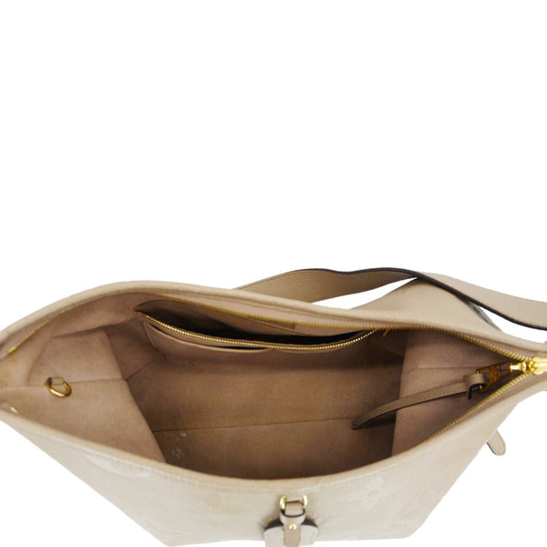 LOUIS VUITTON Carryall MM Empreinte Leather Shoulder Bag Beige