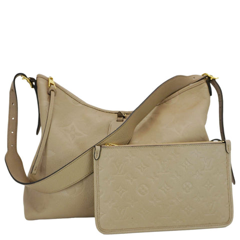 LOUIS VUITTON Carryall MM Empreinte Leather Shoulder Bag Beige