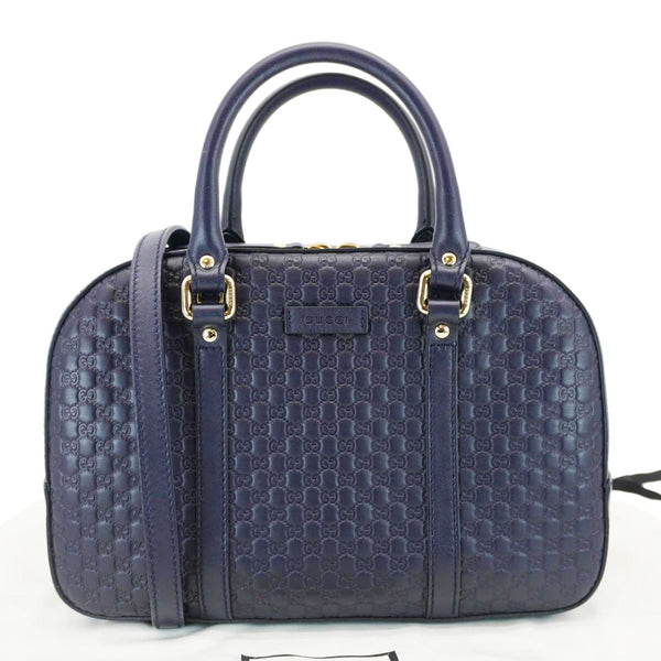 GUCCI Small Microguccissima Leather Crossbody Bag Navy Blue 510286