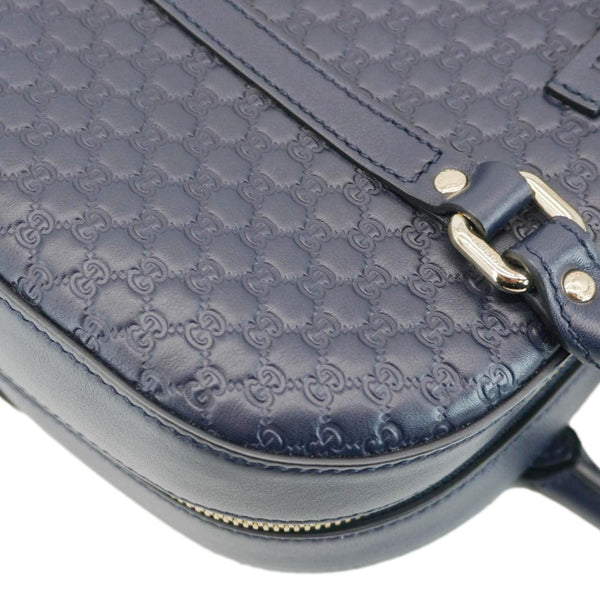 GUCCI Small Microguccissima Leather Crossbody Bag Navy Blue 510286