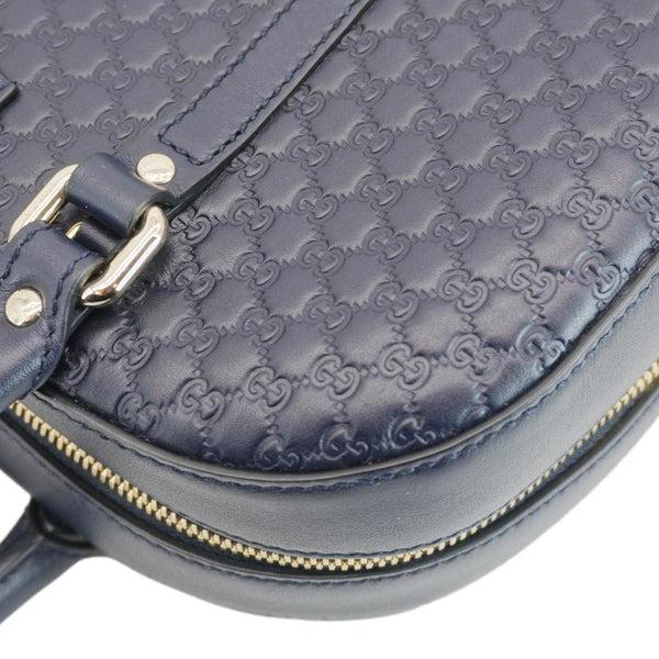 GUCCI Small Microguccissima Leather Crossbody Bag Navy Blue 510286