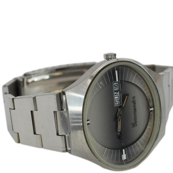 Mido Commander 1970 Day Date Men's Stainless Steel Watch Grey Dial 41MM