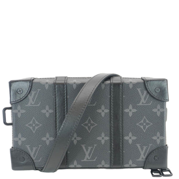 LOUIS VUITTON Soft Trunk Monogram Eclipse Wallet Shoulder Bag Black