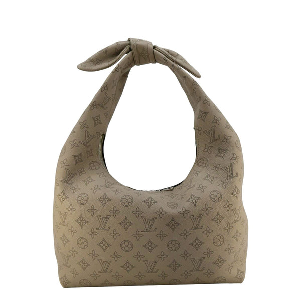 LOUIS VUITTON Why Knot Mahina Calf Leather Shoulder Bag Galet