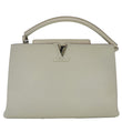 LOUIS VUITTON Capucines MM Taurillon Leather Satchel Bag White