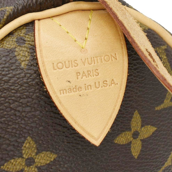 LOUIS VUITTON Speedy 40 Monogram Canvas Satchel Bag Brown