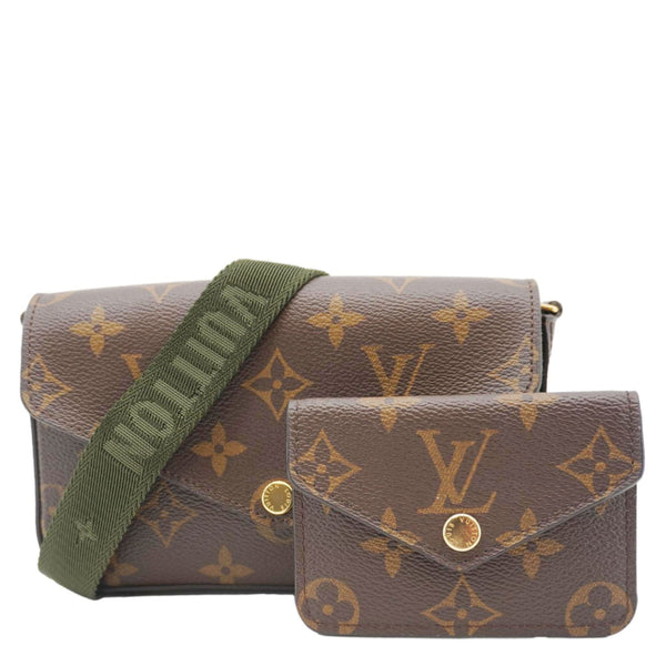 LOUIS VUITTON Felicie Strap & Go Monogram Canvas Crossbody Bag Brown