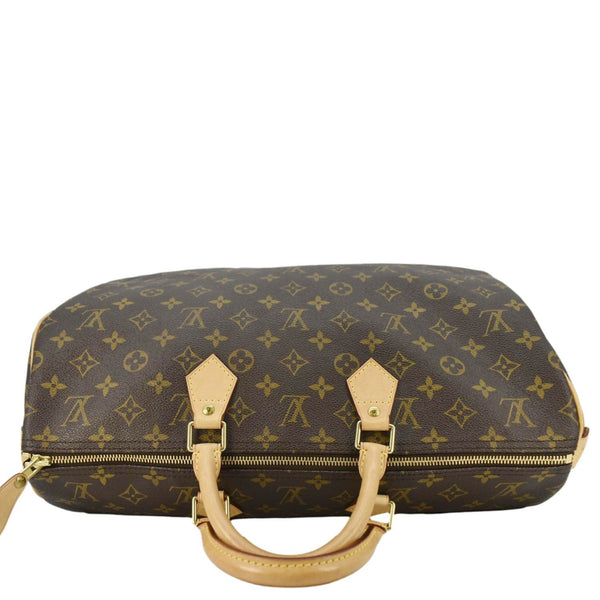 LOUIS VUITTON Speedy 40 Monogram Canvas Satchel Bag Brown