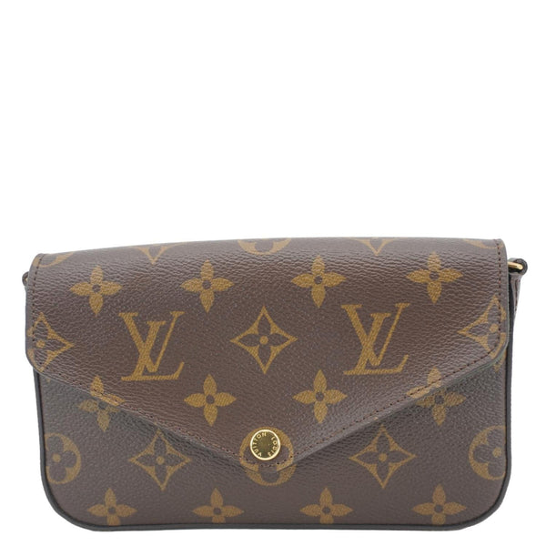 LOUIS VUITTON Felicie Strap & Go Monogram Canvas Crossbody Bag Brown