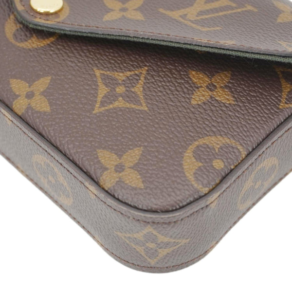 LOUIS VUITTON Felicie Strap & Go Monogram Canvas Crossbody Bag Brown