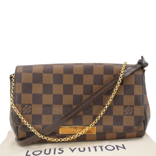 LOUIS VUITTON Favorite MM Damier Ebene Crossbody Bag Brown