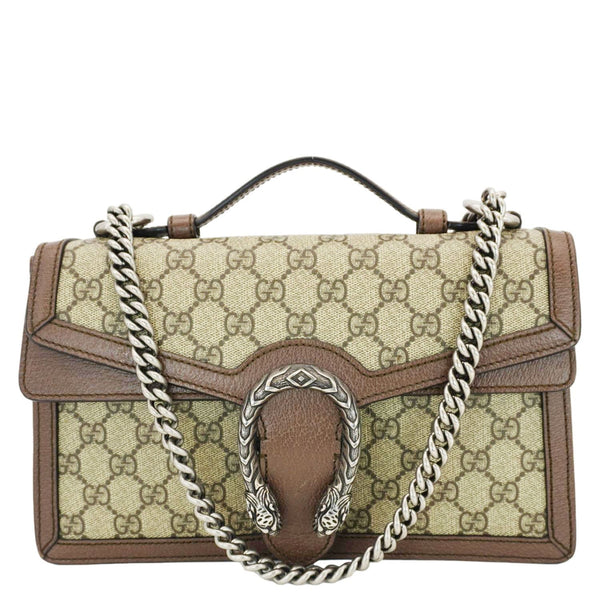 GUCCI Dionysus GG Supreme Canvas Top Handle Shoulder Bag Beige 621512