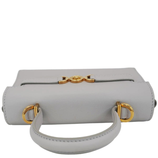 VERSACE Medusa 95 Leather Top Handle Shoulder Bag Gray