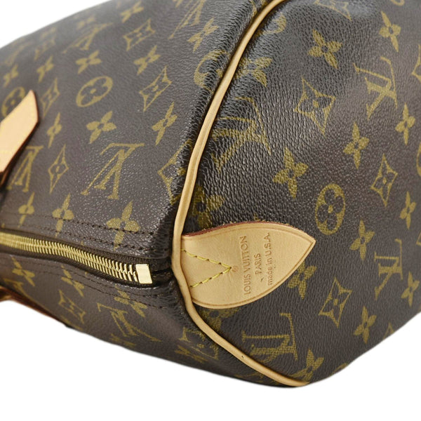 LOUIS VUITTON Speedy 40 Monogram Canvas Satchel Bag Brown