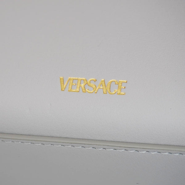 VERSACE Medusa 95 Leather Top Handle Shoulder Bag Gray