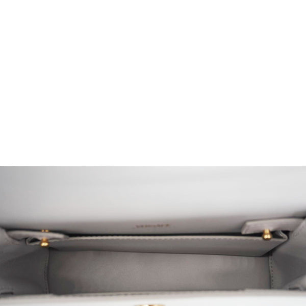 VERSACE Medusa 95 Leather Top Handle Shoulder Bag Gray