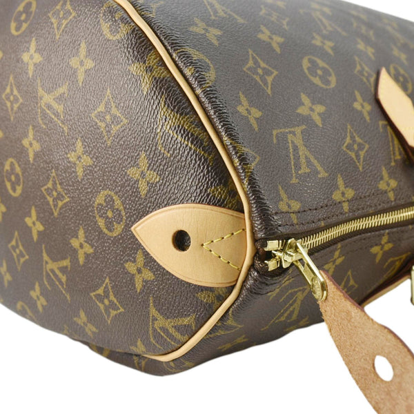 LOUIS VUITTON Speedy 40 Monogram Canvas Satchel Bag Brown